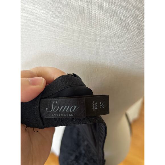 Soma Black Lace Overlay Bra 36C - Picture 6 of 7